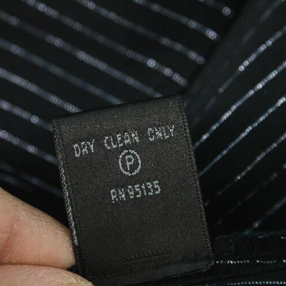 Lafayette 148 Size 2 Black Silver Stripe Collared Button Front Long Sleeve Top - Picture 6 of 7